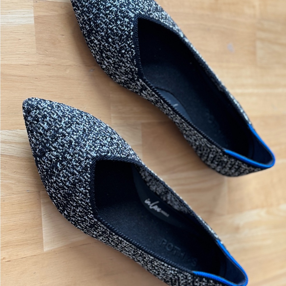 Rothy's Black and White Flats Elegant Minimalist Design
